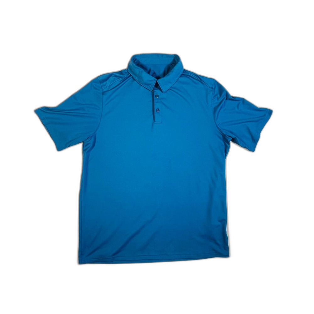 GERRY Men's Short Sleeve Comfort Stretch Polo Shirt Top Blue Size L Preppy